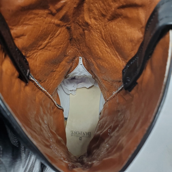 DAN POST Black Leather Mignon Corona Menโs 16 EW Western Cowboy Boots DP2110 - Picture 9 of 16